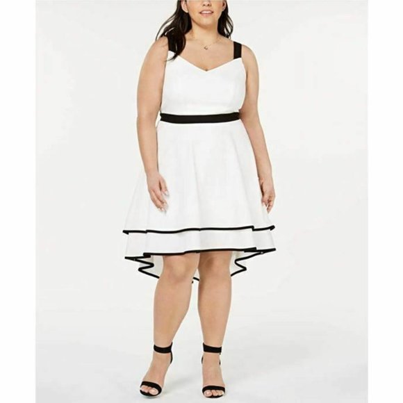 City Studio Dresses & Skirts - City Studio 24W Ivory Black Dress NWT CE75